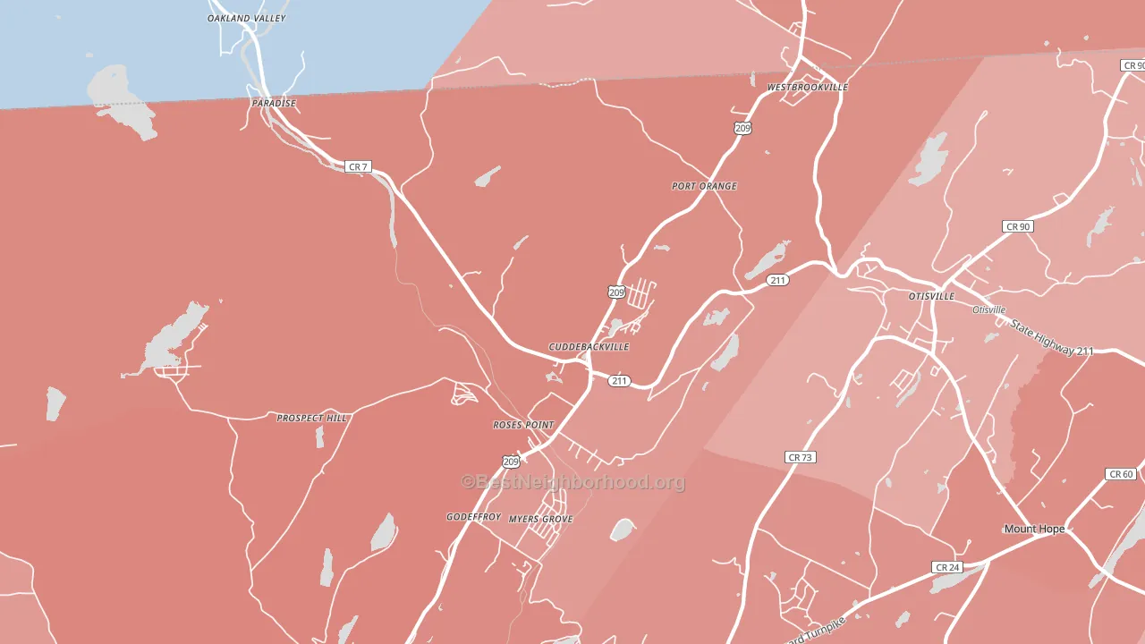12729, NY block-group political-lean map