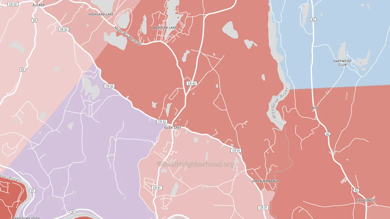 12737, NY block-group political-lean map