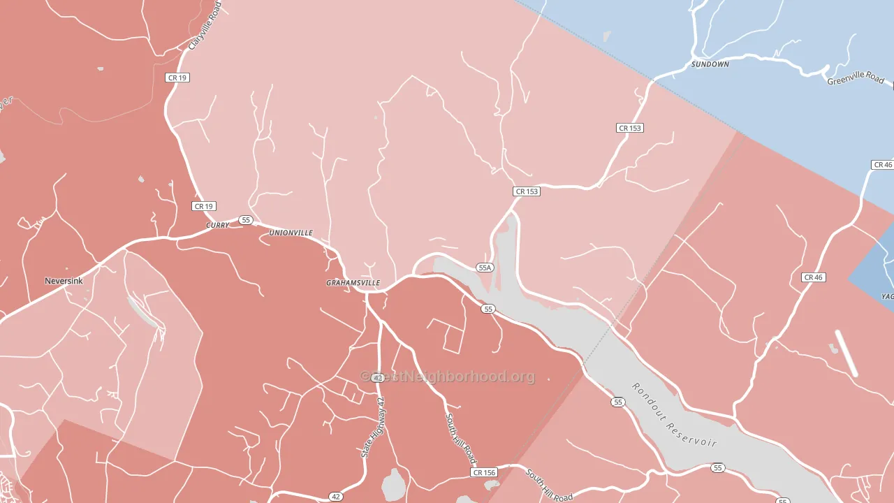 12740, NY block-group political-lean map