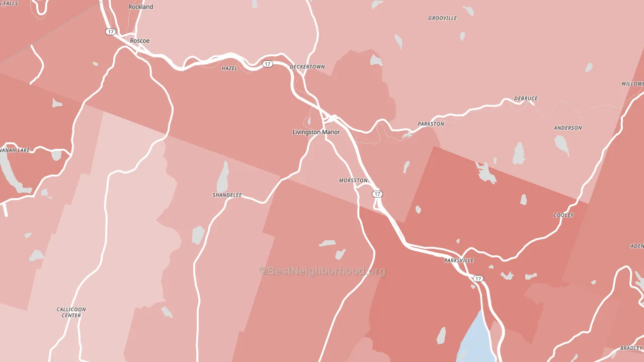 12758, NY block-group political-lean map