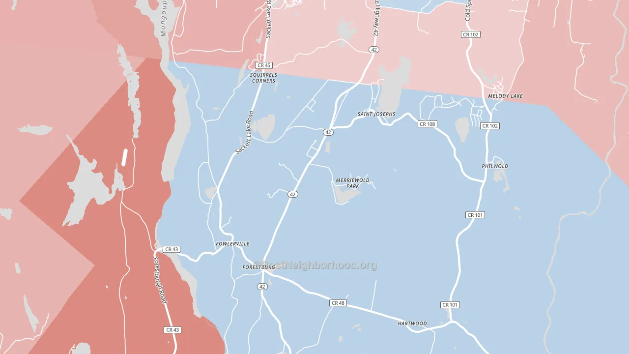 12777, NY block-group political-lean map