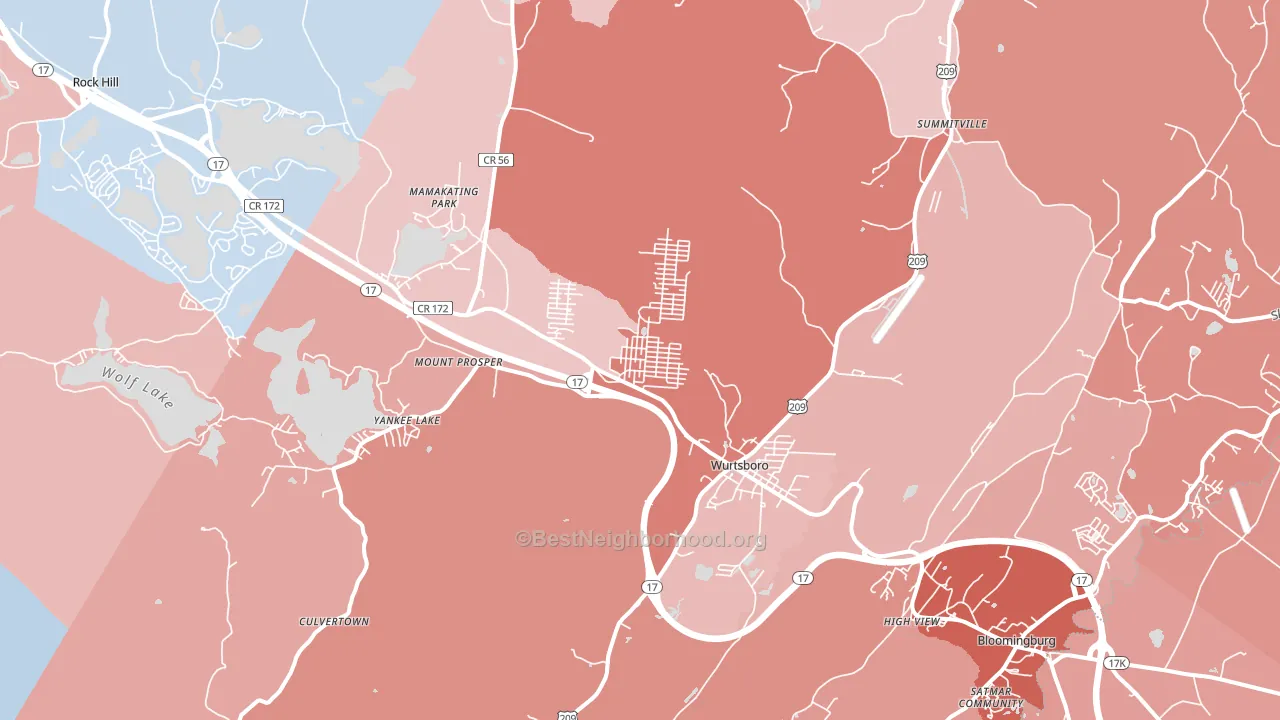 12790, NY block-group political-lean map