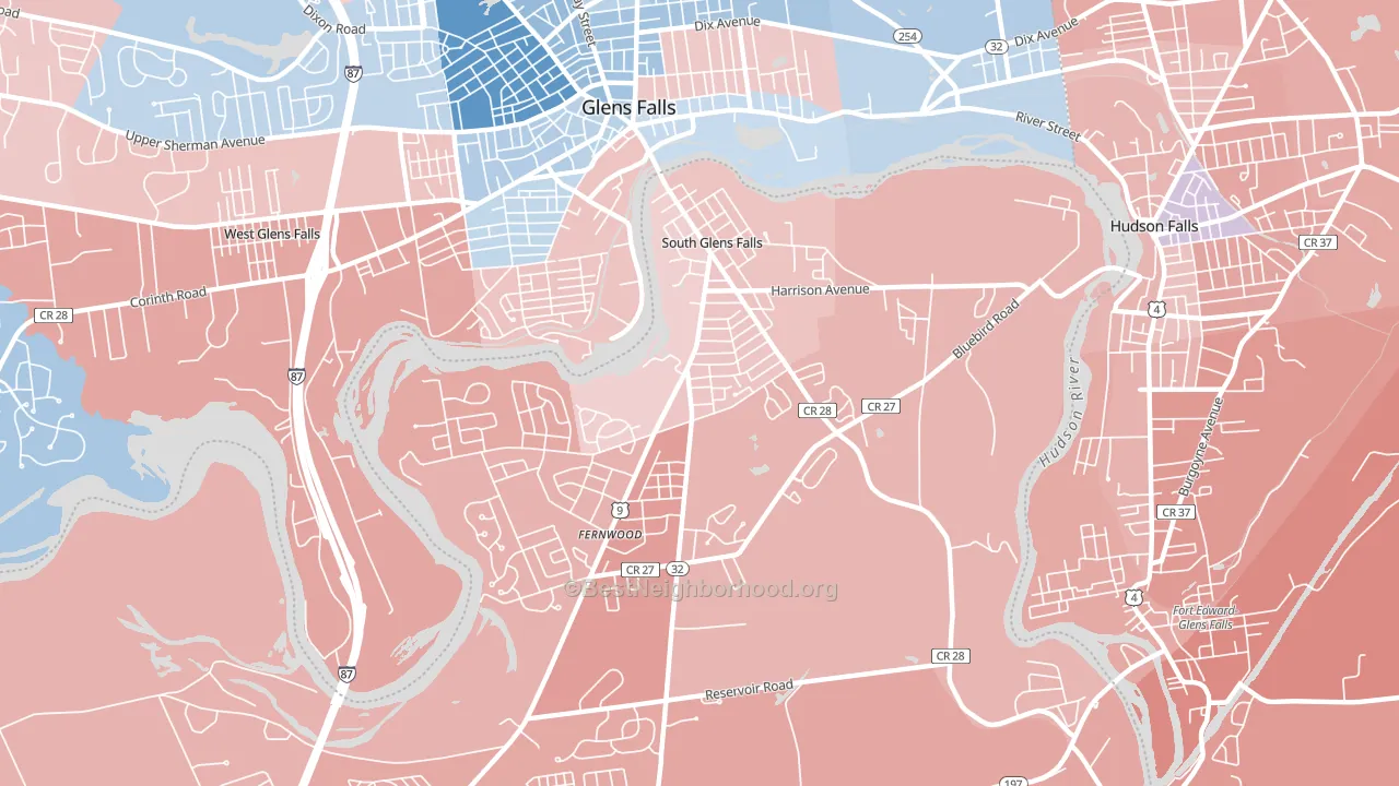 12803, NY block-group political-lean map