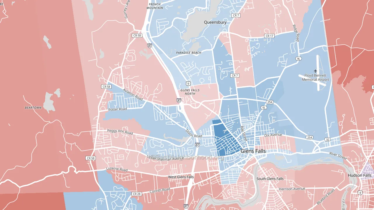 12804, NY block-group political-lean map
