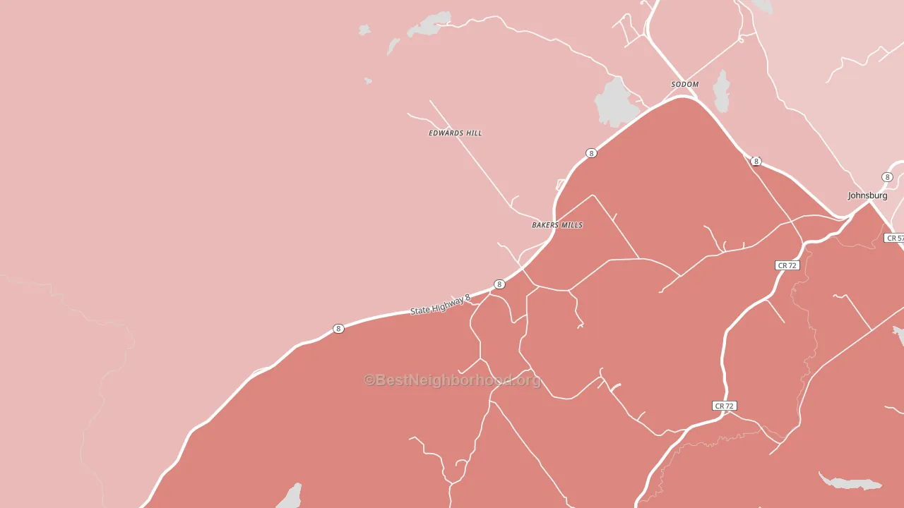 12811, NY block-group political-lean map