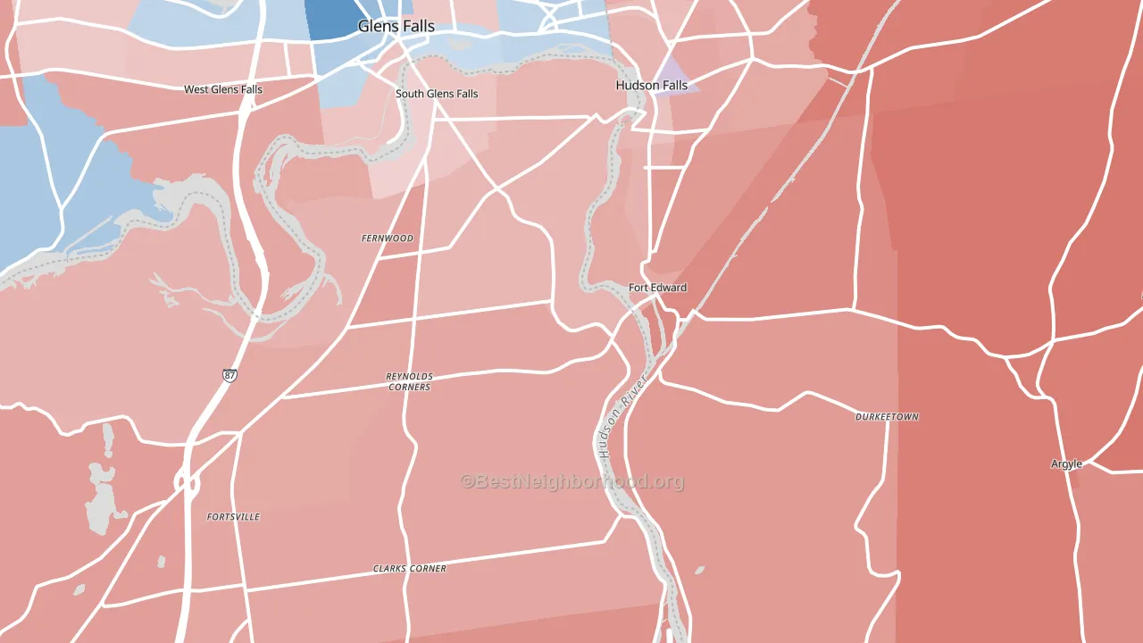 12828, NY block-group political-lean map