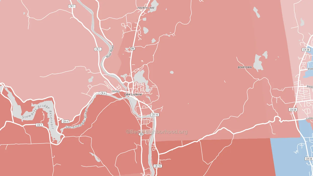 12846, NY block-group political-lean map