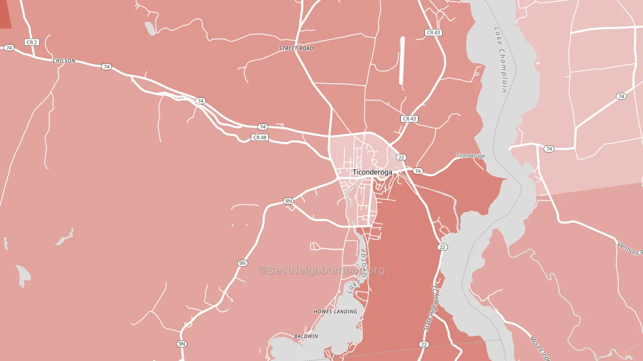 12883, NY block-group political-lean map
