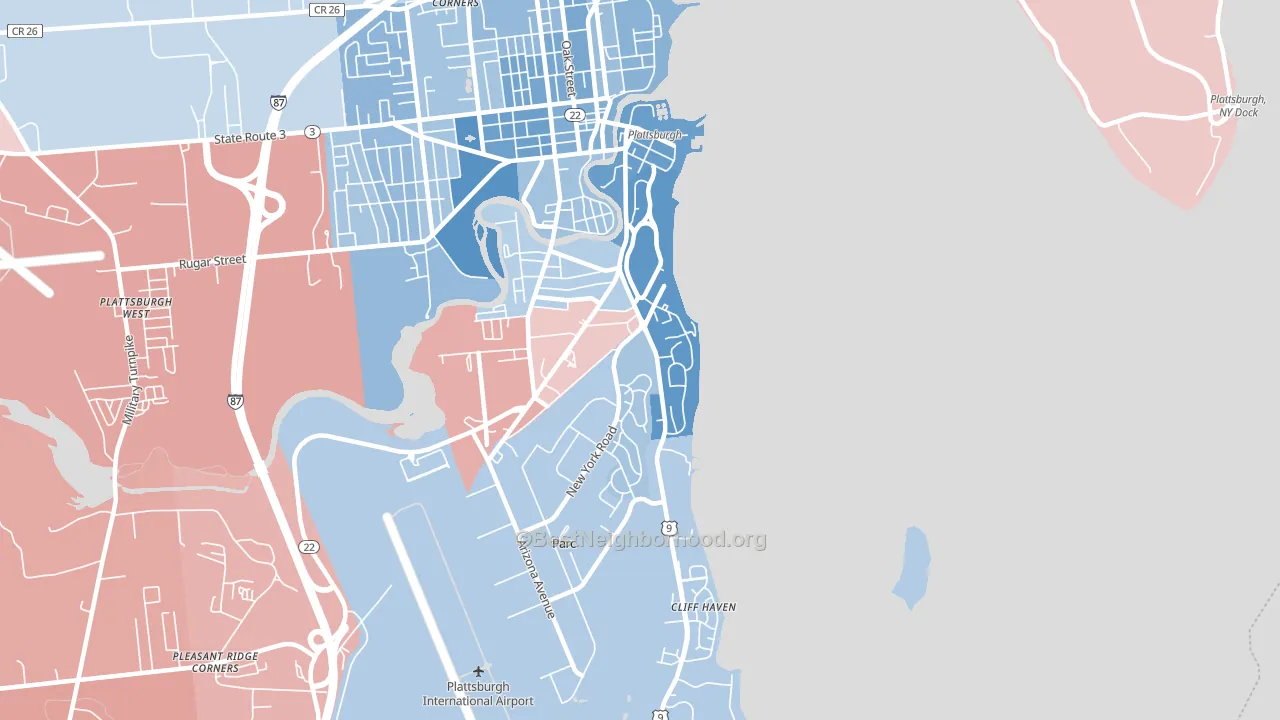 12903, NY block-group political-lean map