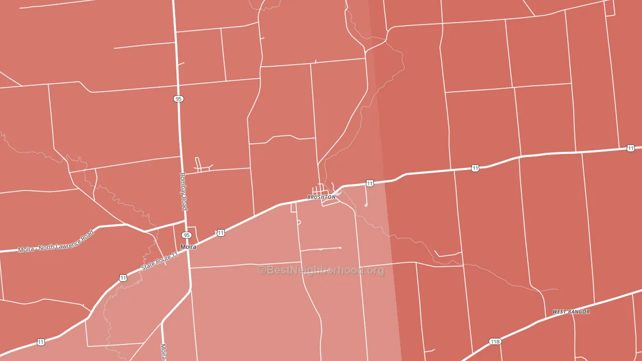 12916, NY block-group political-lean map