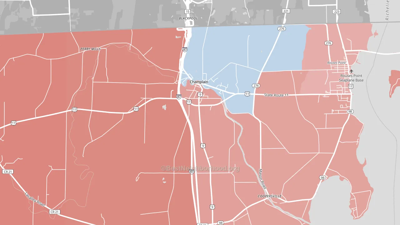 12919, NY block-group political-lean map