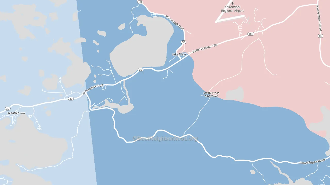12945, NY block-group political-lean map