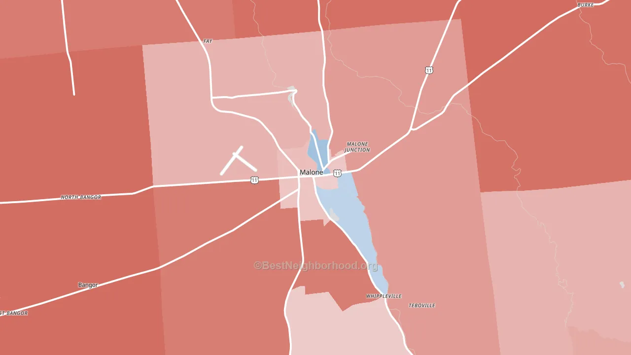 12953, NY block-group political-lean map