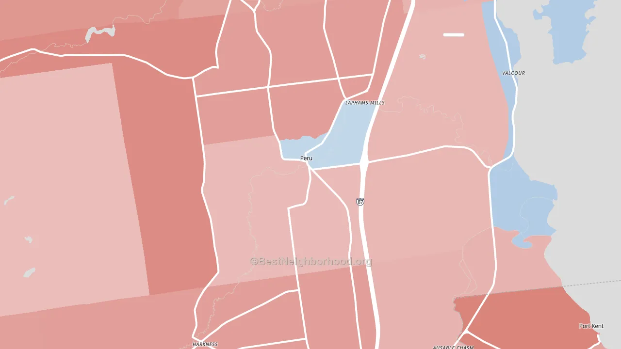 12972, NY block-group political-lean map