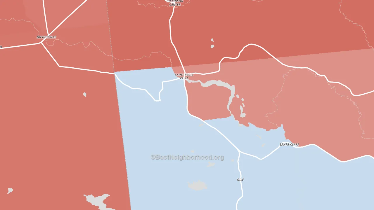 12980, NY block-group political-lean map