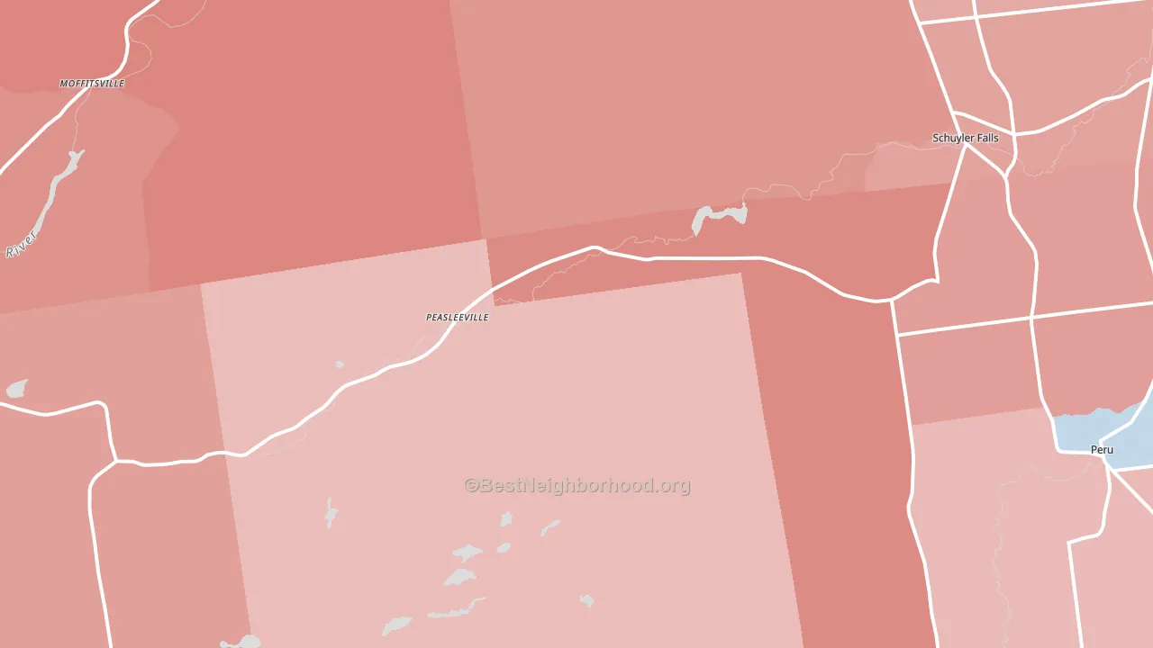 12985, NY block-group political-lean map