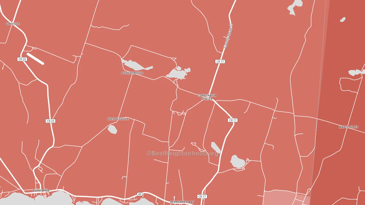 13028, NY block-group political-lean map