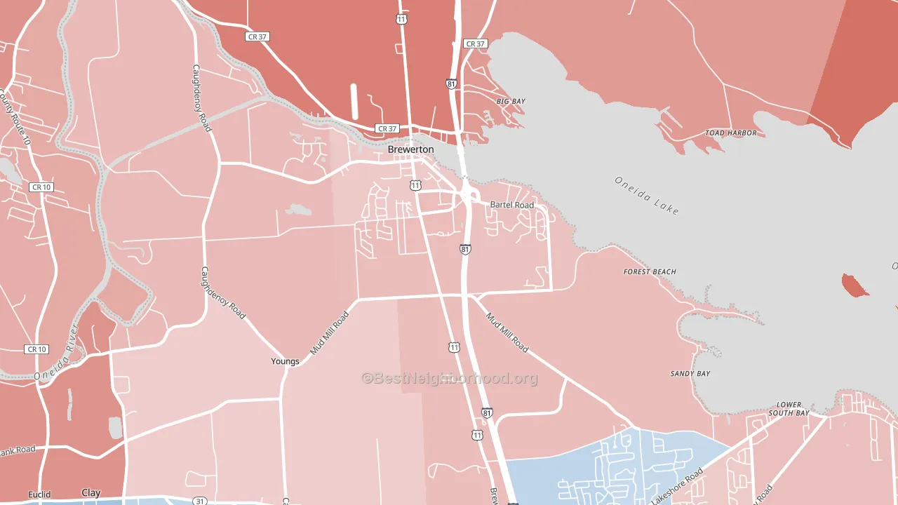 13029, NY block-group political-lean map