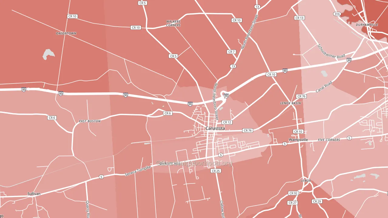 13032, NY block-group political-lean map