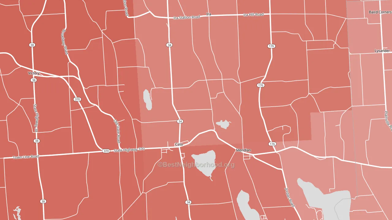 13033, NY block-group political-lean map