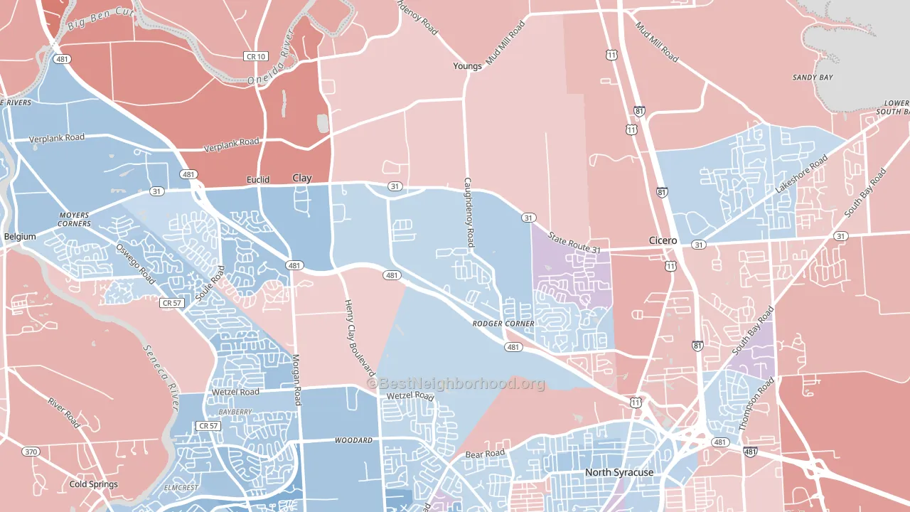 13041, NY block-group political-lean map