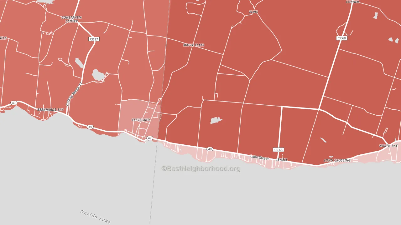 13042, NY block-group political-lean map