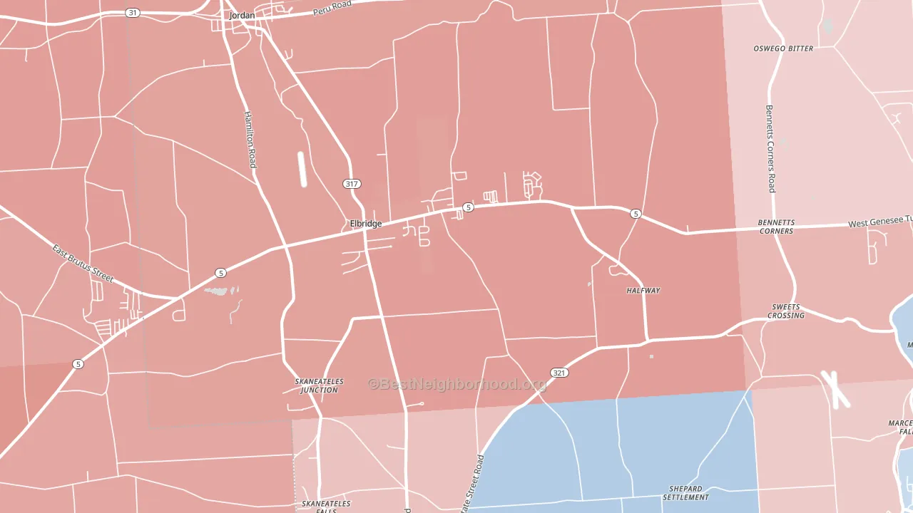 13060, NY block-group political-lean map