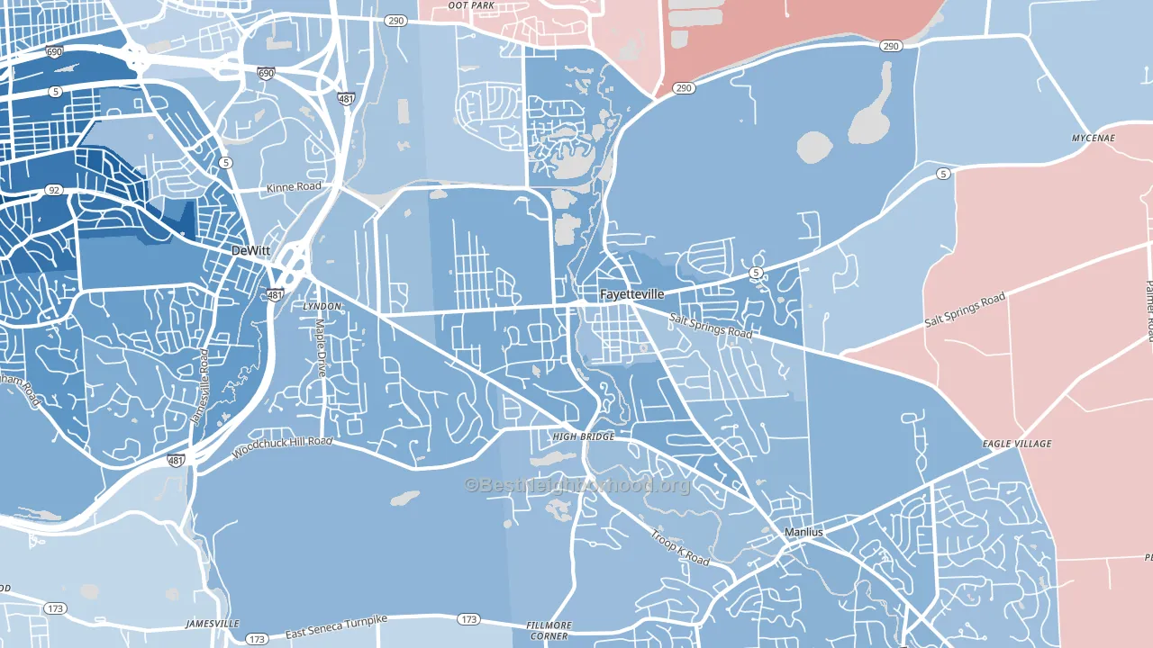 13066, NY block-group political-lean map