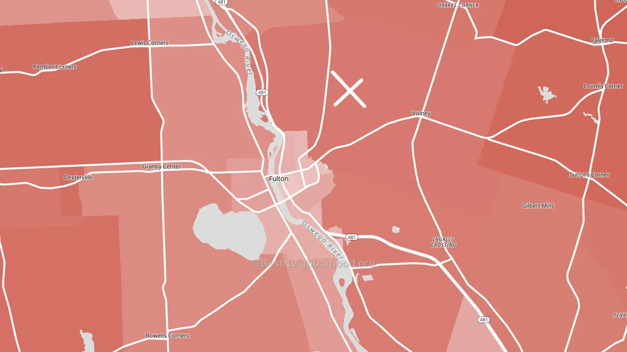 13069, NY block-group political-lean map