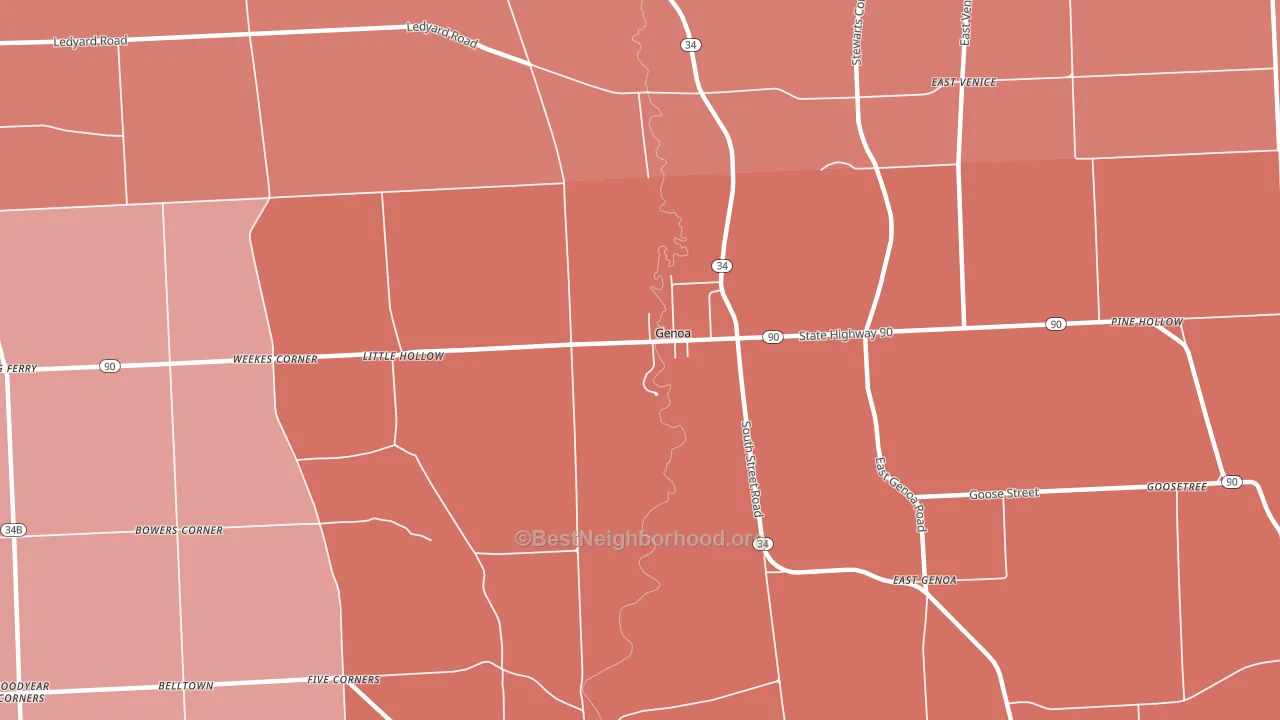 13071, NY block-group political-lean map