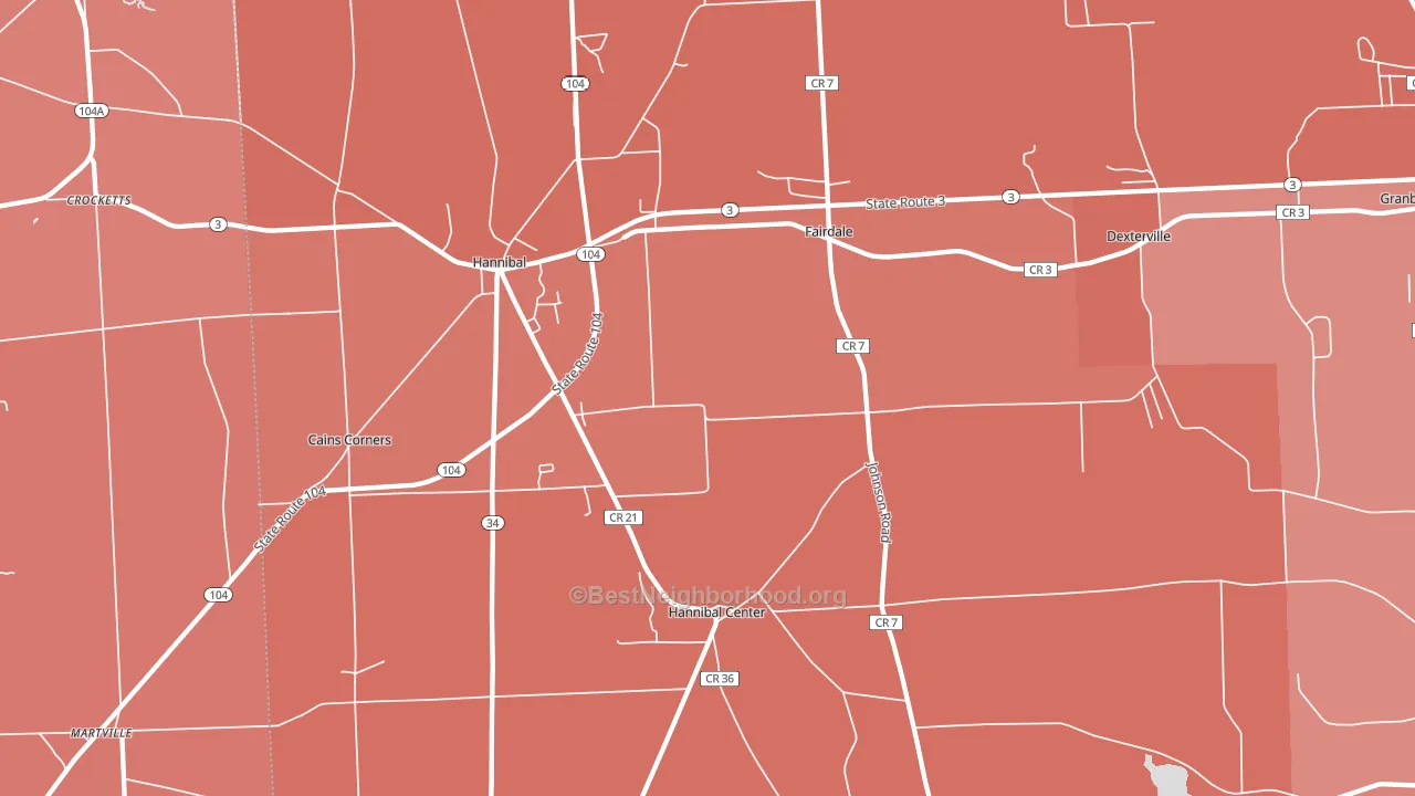 13074, NY block-group political-lean map