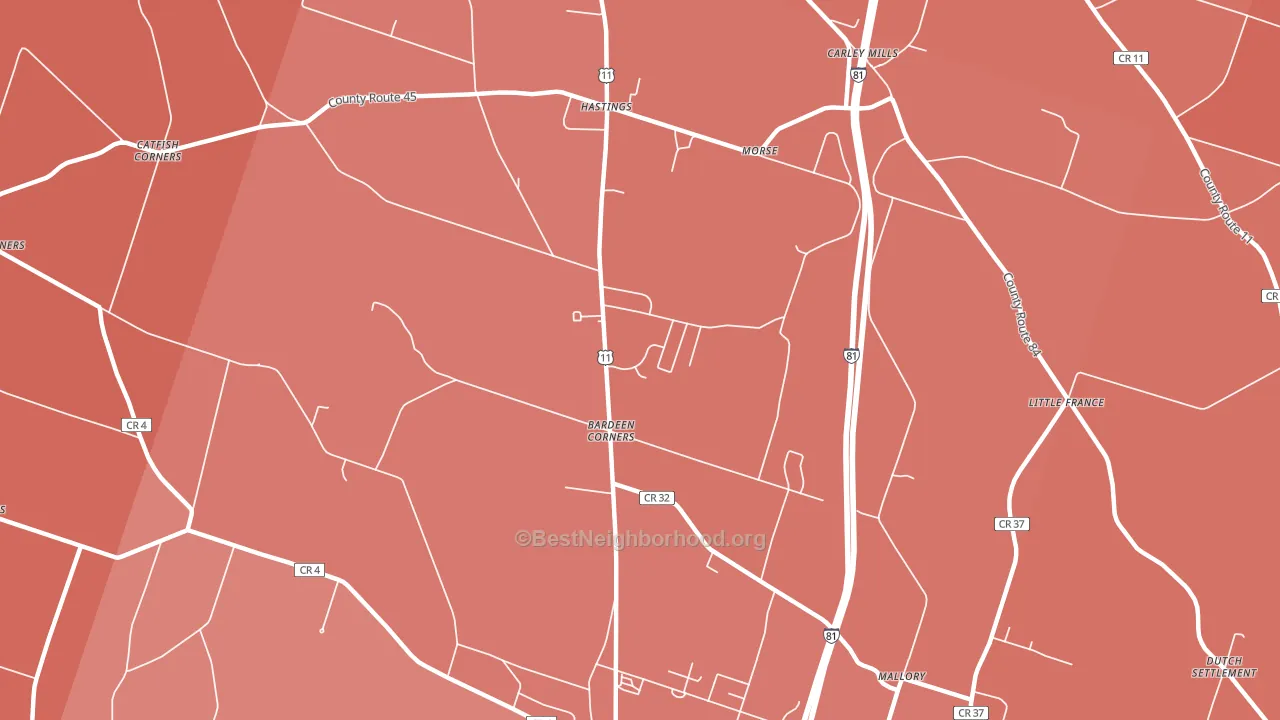 13076, NY block-group political-lean map