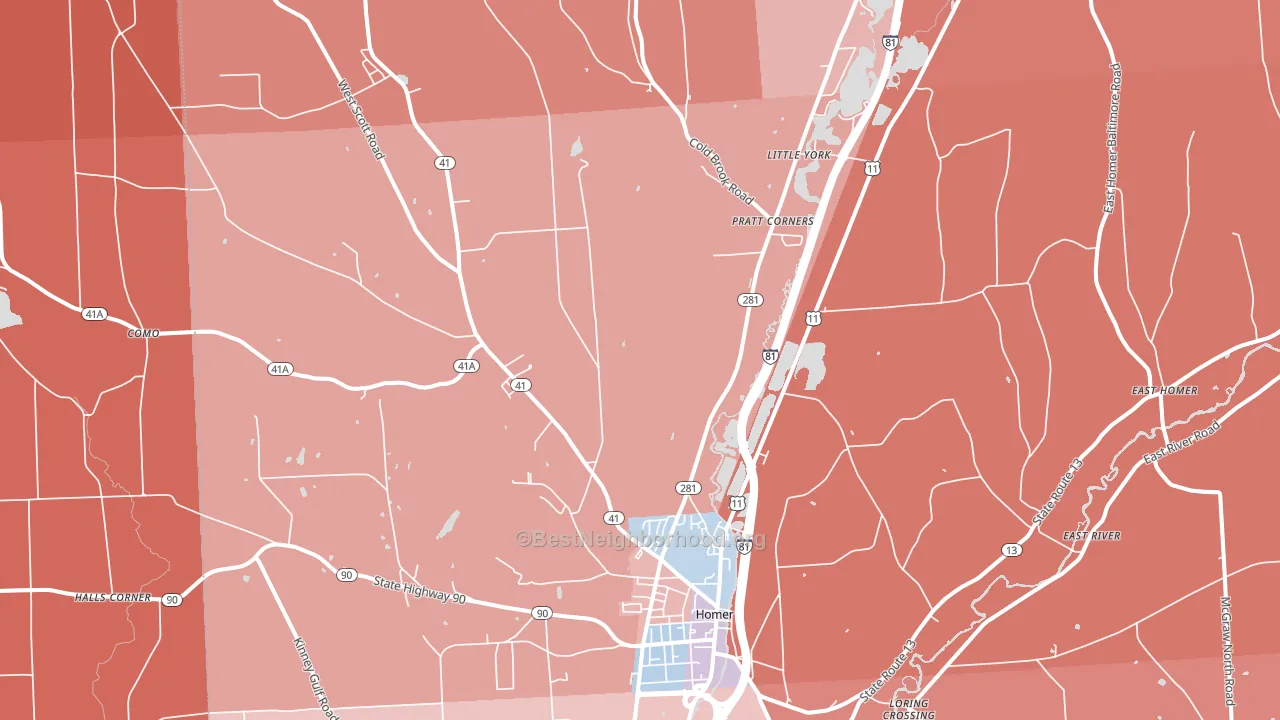 13077, NY block-group political-lean map