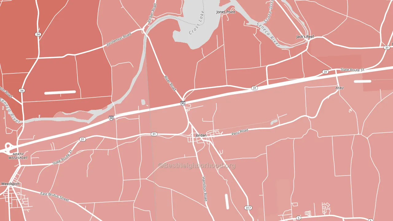 13080, NY block-group political-lean map