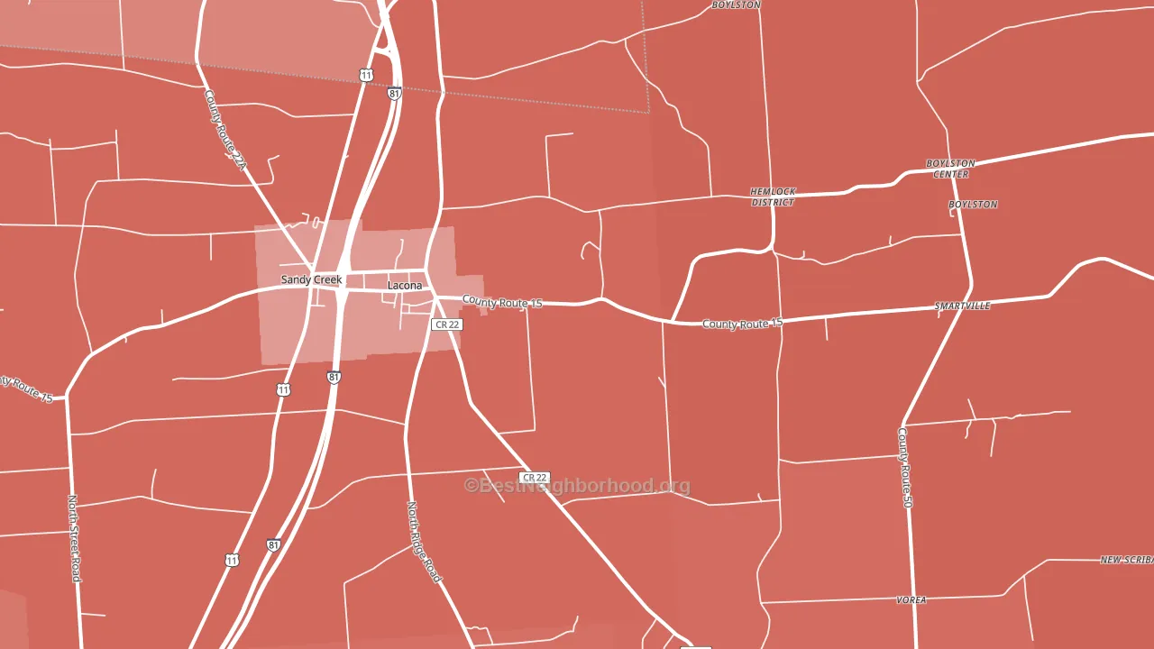 13083, NY block-group political-lean map