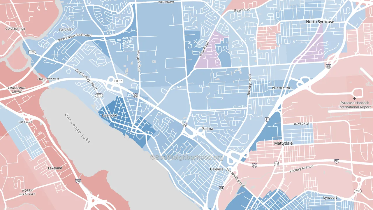 13088, NY block-group political-lean map