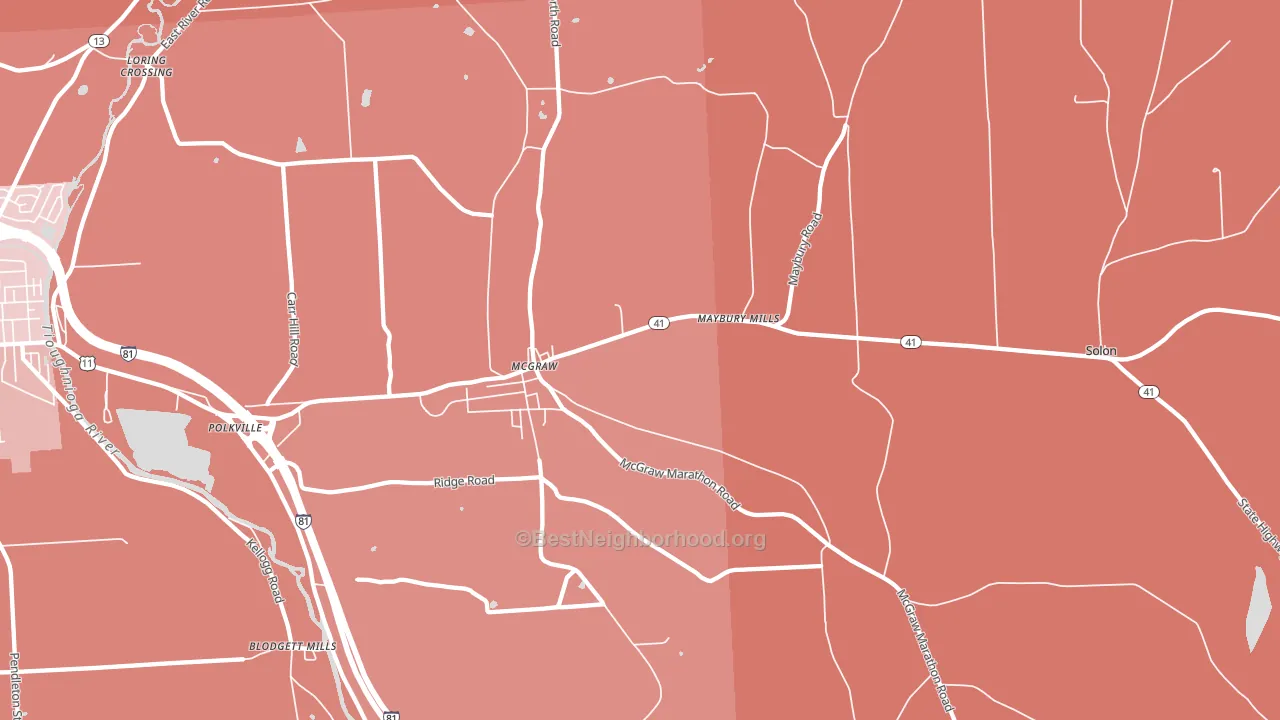 13101, NY block-group political-lean map
