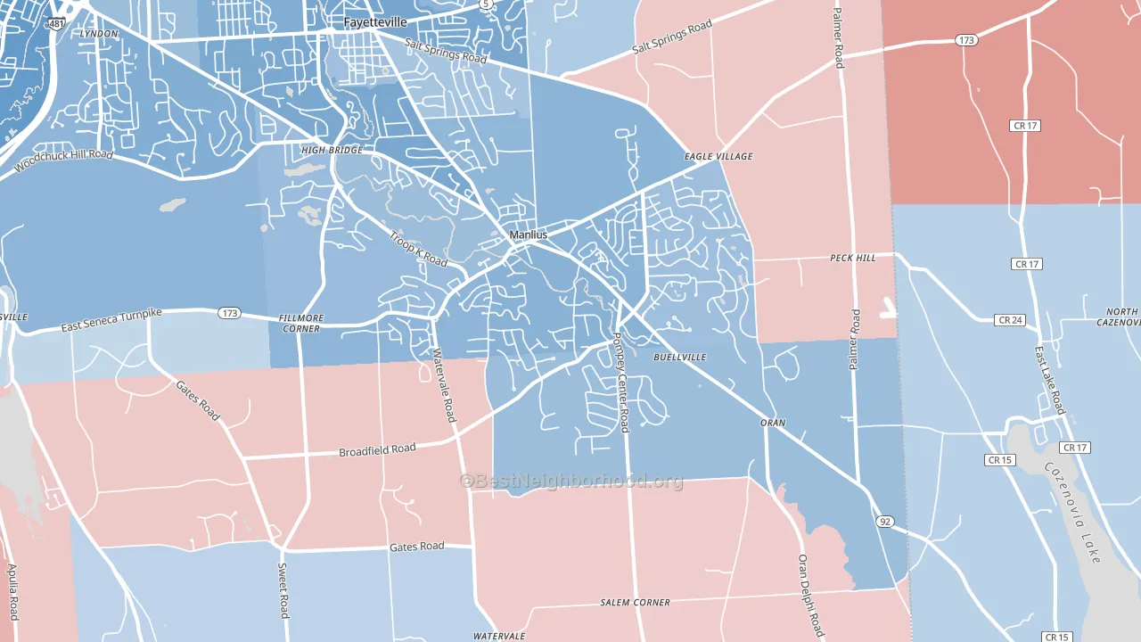 13104, NY block-group political-lean map