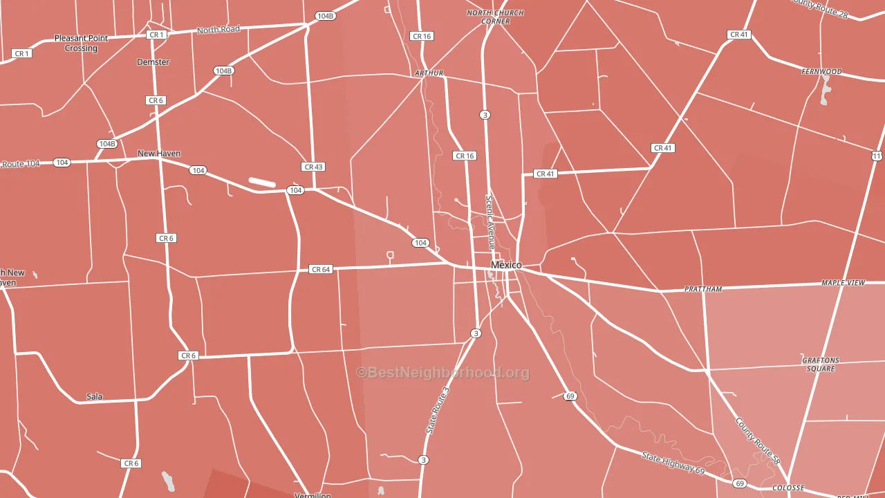 13114, NY block-group political-lean map