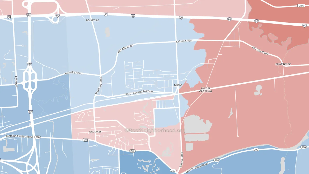 13116, NY block-group political-lean map