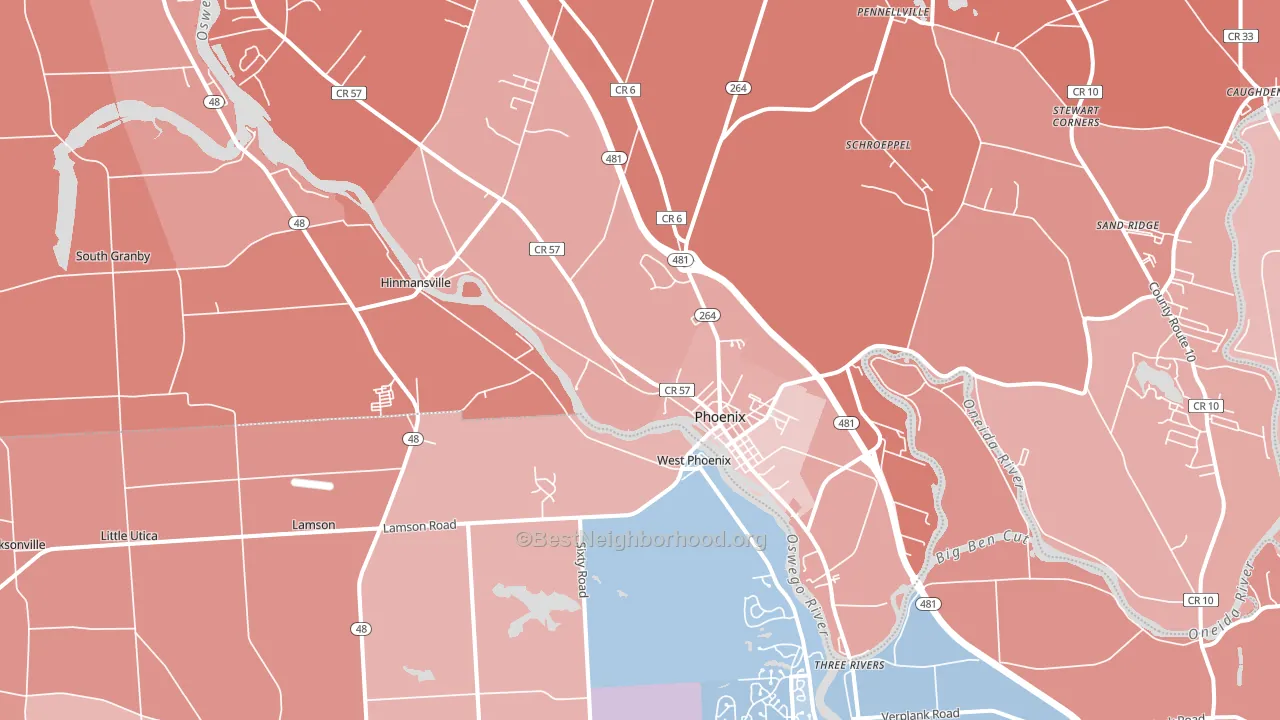 13135, NY block-group political-lean map