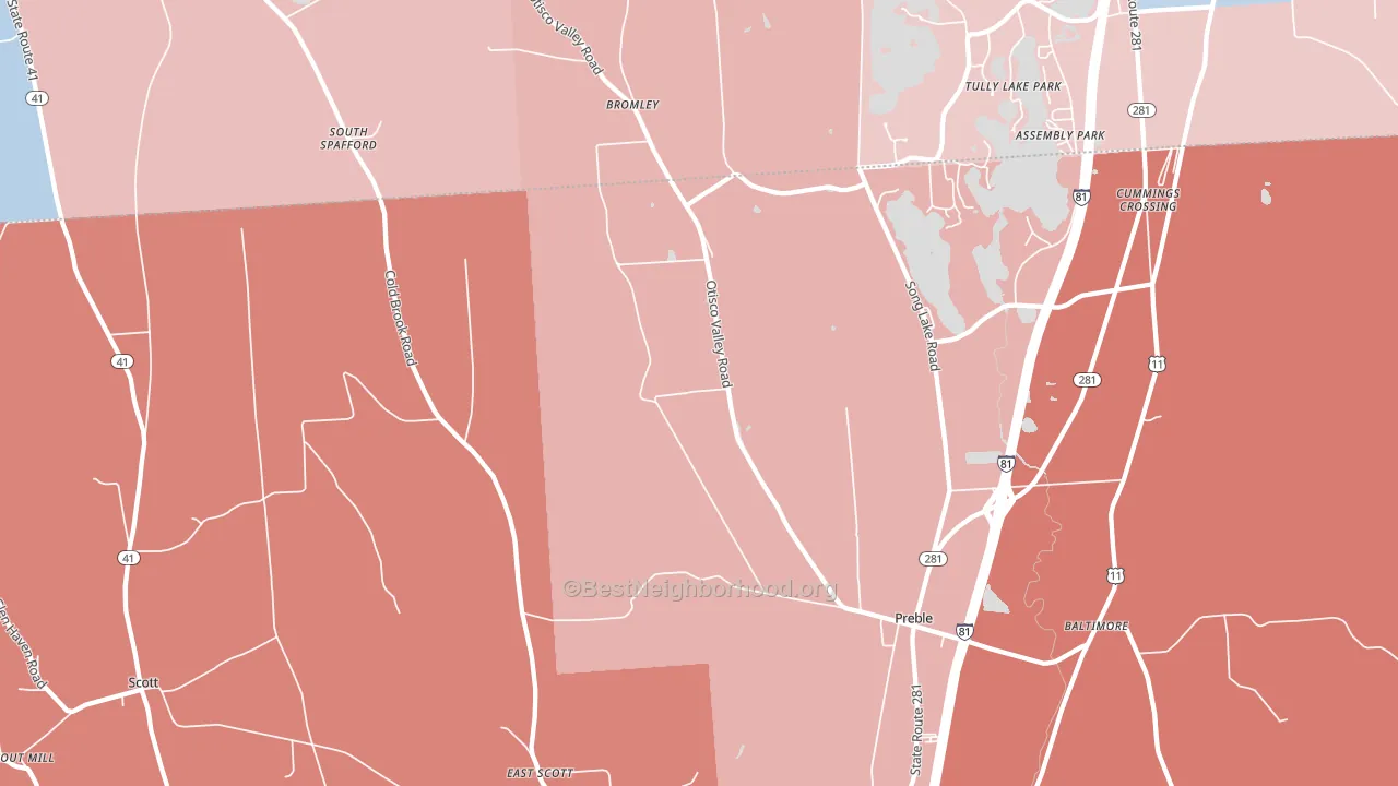 13141, NY block-group political-lean map