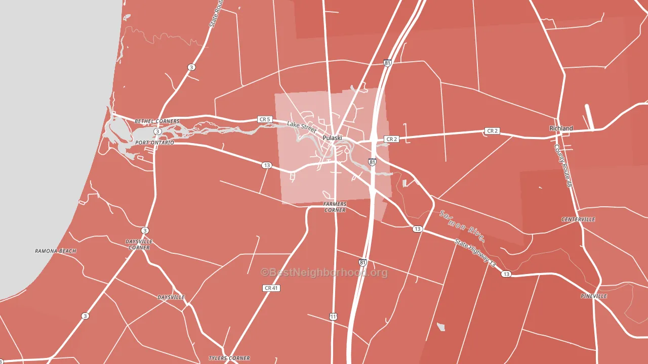 13142, NY block-group political-lean map