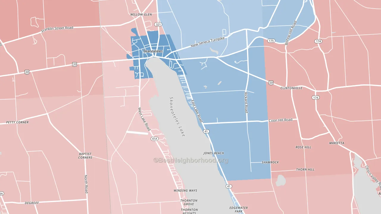 13152, NY block-group political-lean map
