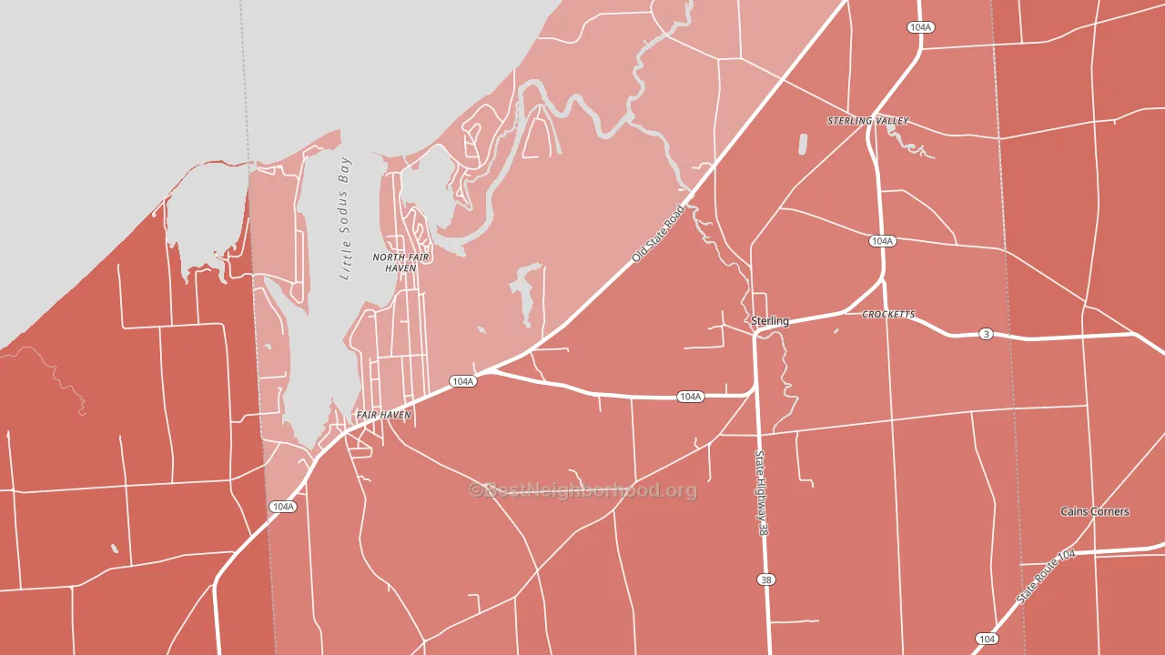 13156, NY block-group political-lean map