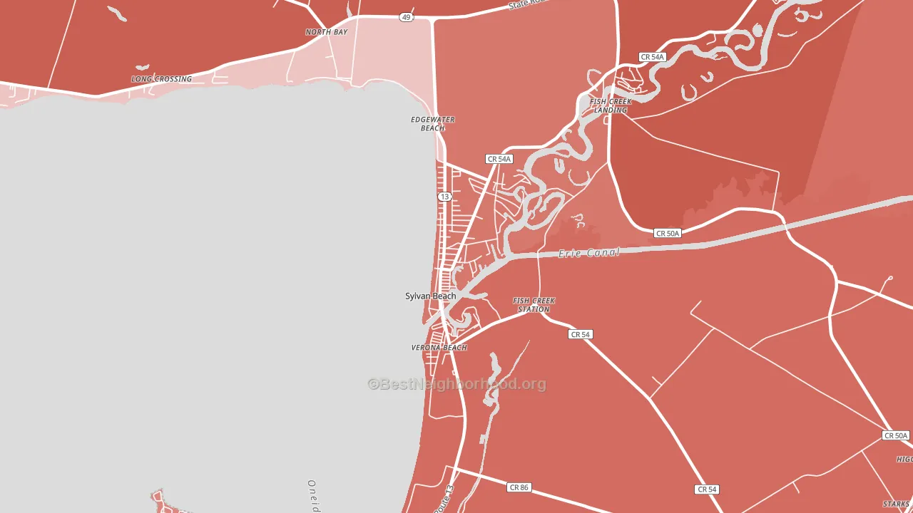 13157, NY block-group political-lean map