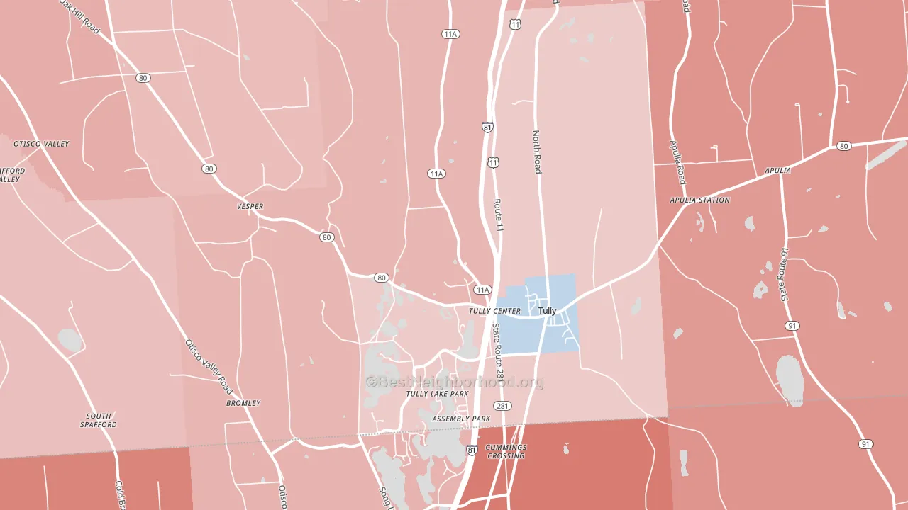 13159, NY block-group political-lean map