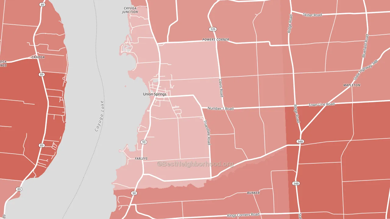 13160, NY block-group political-lean map