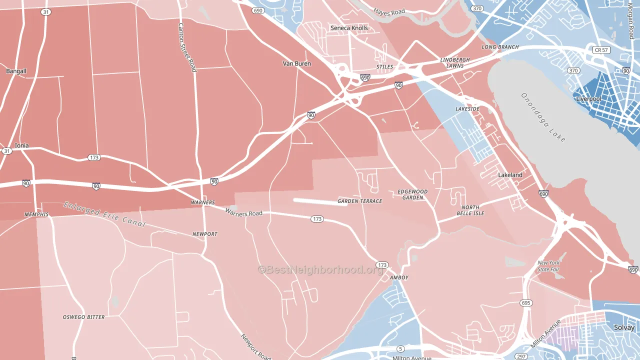 13164, NY block-group political-lean map