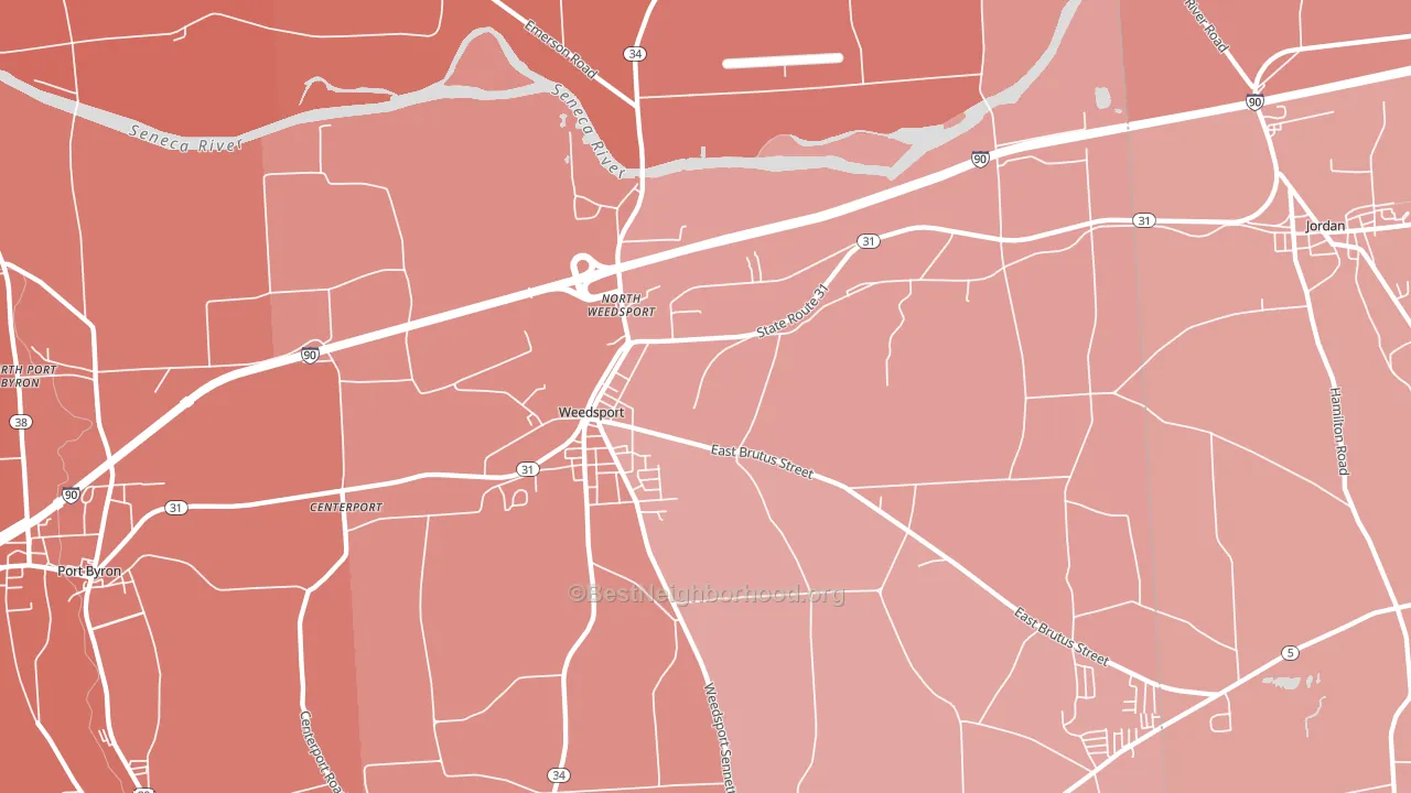 13166, NY block-group political-lean map